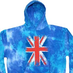 Mens UK Flag Hoodie Union Jack Tie Dye Hoody
