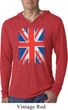 Mens UK Flag Shirt Union Jack Lightweight Hoodie Tee