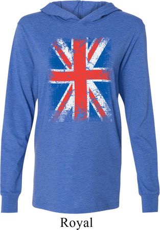 Mens UK Flag Shirt Union Jack Lightweight Hoodie Tee T-Shirt