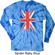 Mens UK Flag Shirt Union Jack Long Sleeve Tie Dye Tee T-shirt