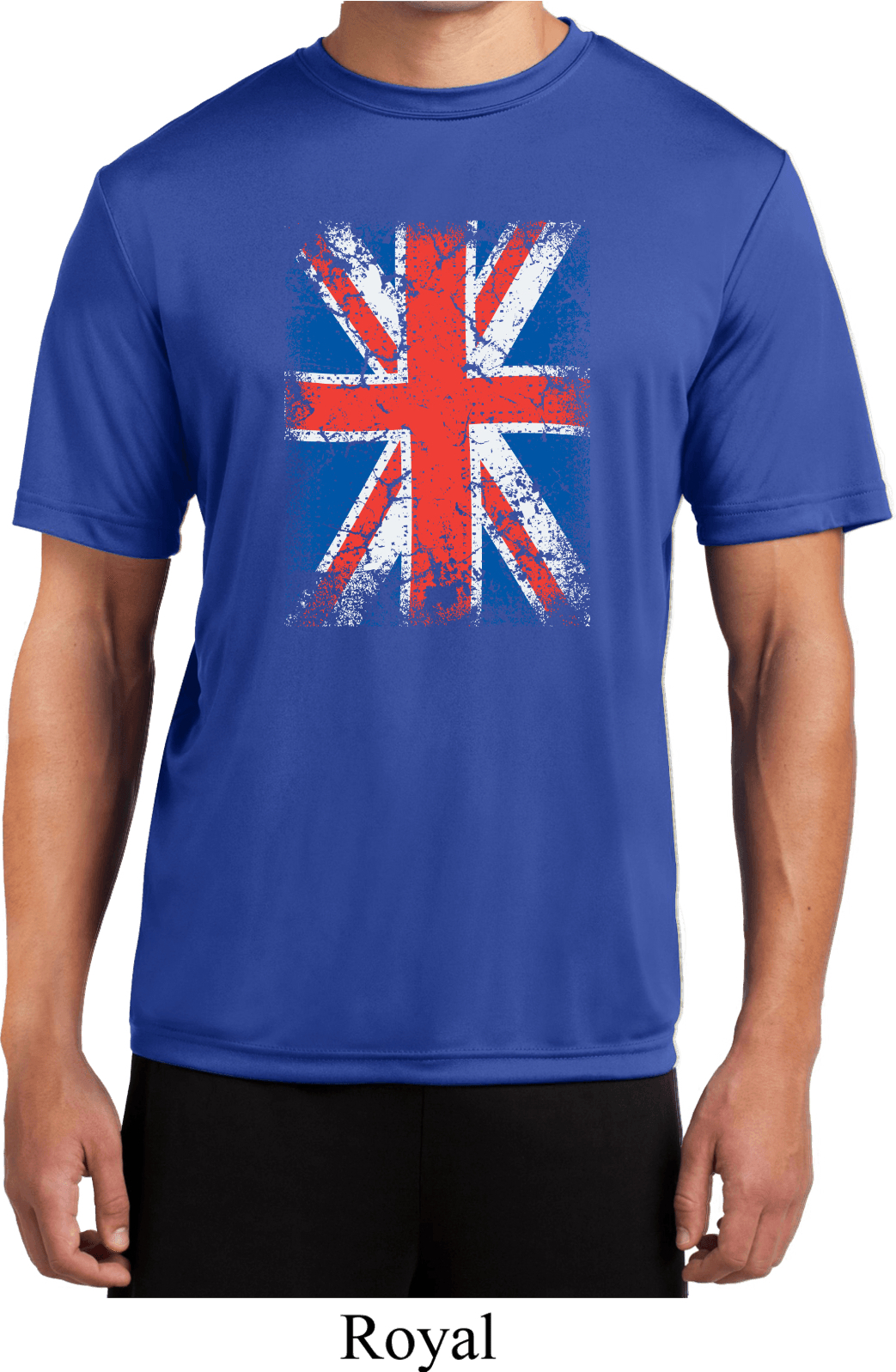 thumbnail image 2 of Union Jack British Flag T-Shirt – 100% Cotton, Black, Short Sleeve, Crew Neck, Mens, Made In UK 2 of 6