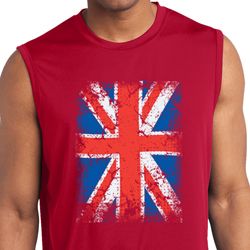 Mens UK Flag Shirt Union Jack Sleeveless Moisture Wicking Tee T-Shirt