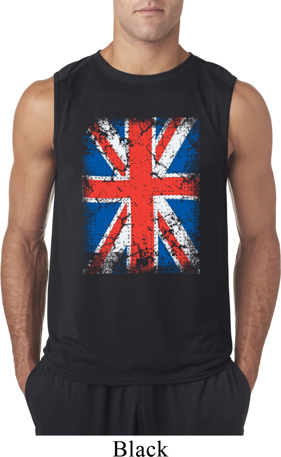 Mens UK Flag Shirt Union Jack Sleeveless Tee TShirt Union Jack Mens