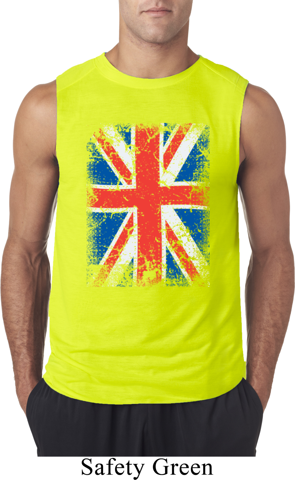Mens UK Flag Shirt Union Jack Sleeveless Tee TShirt Union Jack Mens