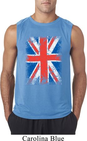 Mens UK Flag Shirt Union Jack Sleeveless Tee T-Shirt