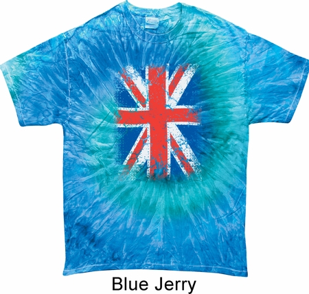 Mens UK Flag Shirt Union Jack Tie Dye Tee T-shirt