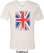 Mens UK Flag Shirt Union Jack Tri Blend V-neck Tee T-Shirt