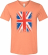 Mens UK Flag Shirt Union Jack Tri Blend V-neck Tee T-Shirt