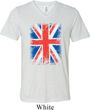 Mens UK Flag Shirt Union Jack Tri Blend V-neck Tee T-Shirt