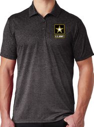 Mens "US Army" Moisture-Wicking Ombre Polo Shirt