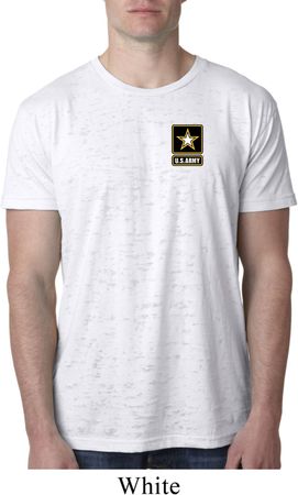 Mens US Army Pocket Print Burnout Shirt