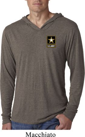 Mens US Army Pocket Print Lightweight Hooded Tee