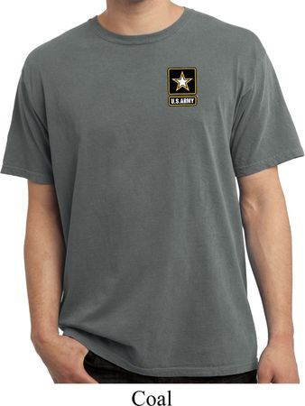 Mens US Army Pocket Print Pigment Dyed T-shirt