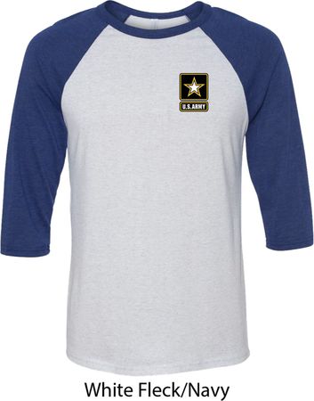 Mens US Army Pocket Print Raglan Shirt
