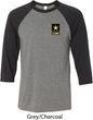 Mens US Army Pocket Print Raglan Shirt