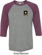 Mens US Army Pocket Print Raglan Shirt