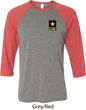 Mens US Army Pocket Print Raglan Shirt