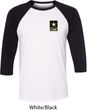 Mens US Army Pocket Print Raglan Shirt