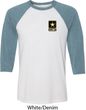 Mens US Army Pocket Print Raglan Shirt