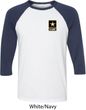 Mens US Army Pocket Print Raglan Shirt