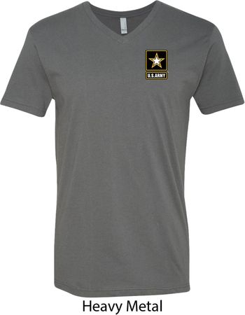 Mens US Army Pocket Print V-neck Shirt