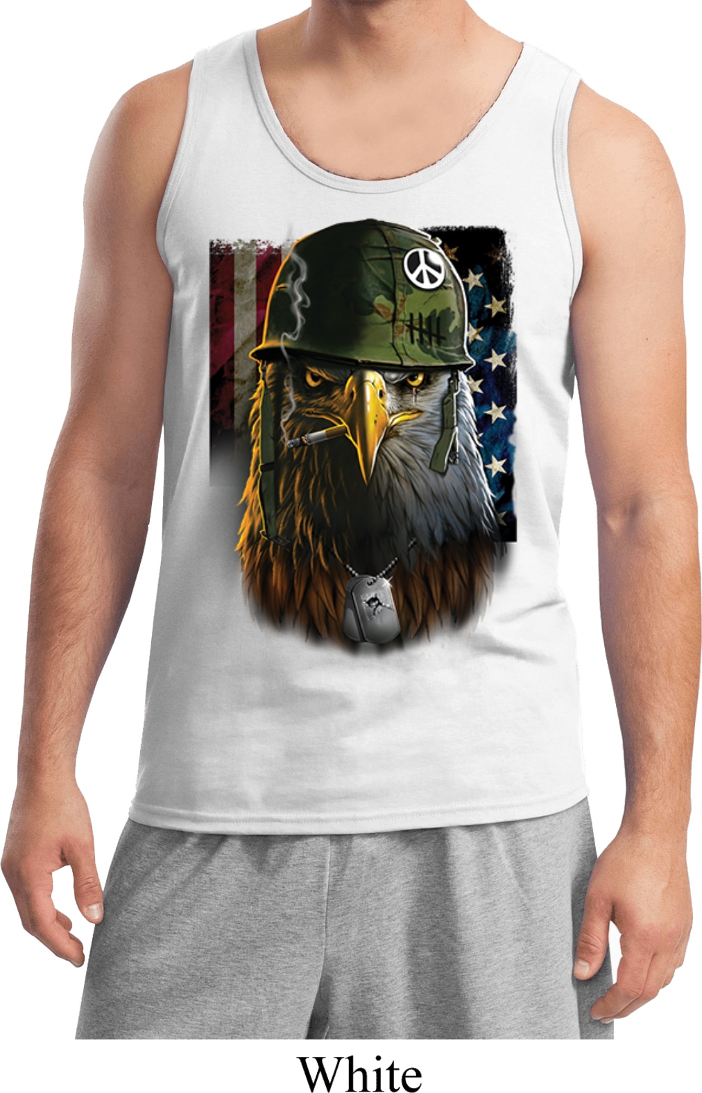 Mens USA Tank Top American Eagle Tanktop American Patriotic Eagle