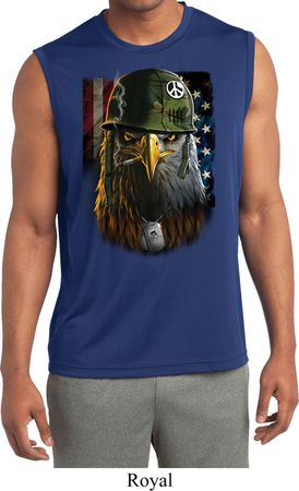 Mens USA Tee American Eagle Dry Wicking Sleeveless Shirt