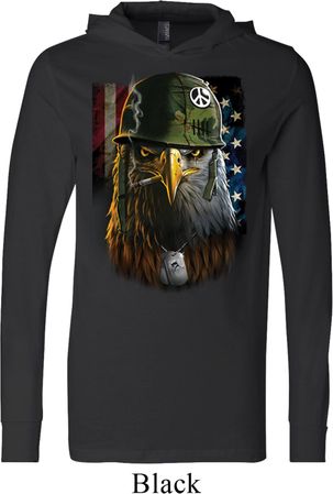 Mens USA Tee American Eagle Lightweight Hoodie