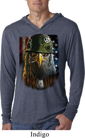 Mens USA Tee American Eagle Lightweight Hoodie Tee