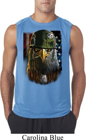 Mens USA Tee American Eagle Sleeveless Shirt