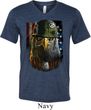 Mens USA Tee American Eagle Tri Blend V-neck