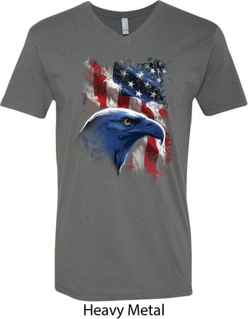 Mens USA Tee American Icon V-neck Shirt