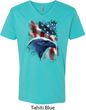 Mens USA Tee American Icon V-neck Shirt