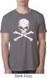 Mens White Distressed Skull Burnout Shirt