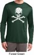 Mens White Distressed Skull Dry Wicking Long Sleeve Shirt