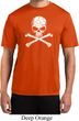 Mens White Distressed Skull Moisture Wicking T-Shirt