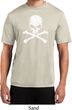 Mens White Distressed Skull Moisture Wicking T-Shirt