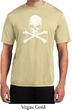 Mens White Distressed Skull Moisture Wicking T-Shirt