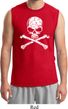 Mens White Distressed Skull Muscle Shirt