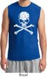 Mens White Distressed Skull Muscle Shirt