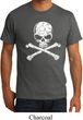 Mens White Distressed Skull Organic Shirt