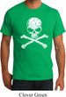 Mens White Distressed Skull Organic Shirt