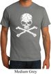 Mens White Distressed Skull Organic Shirt