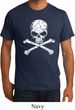 Mens White Distressed Skull Organic Shirt