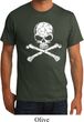 Mens White Distressed Skull Organic Shirt