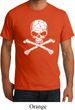 Mens White Distressed Skull Organic Shirt