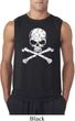 Mens White Distressed Skull Sleeveless Shirt