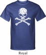 Mens White Distressed Skull Tall Shirt