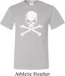 Mens White Distressed Skull Tall Shirt