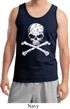Mens White Distressed Skull Tank Top